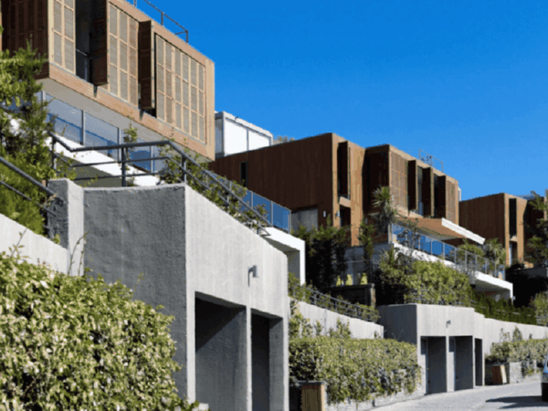 Modern villaların dışarıdan görünümü