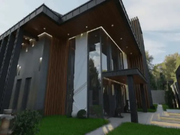 Kahverengi Büyük ve Modern Villa